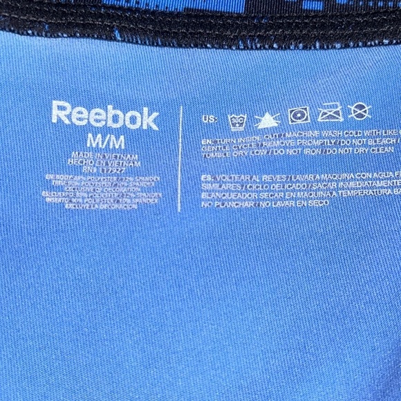 Reebok Blue/ Black Athletic Running Capri Leggings Women’s size Medium - Picture 6 of 8